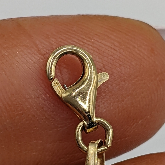 14k Yellow Gold Peridot Gemstone and Pearl Omega Necklace Adi Paz - Picture 9 of 15